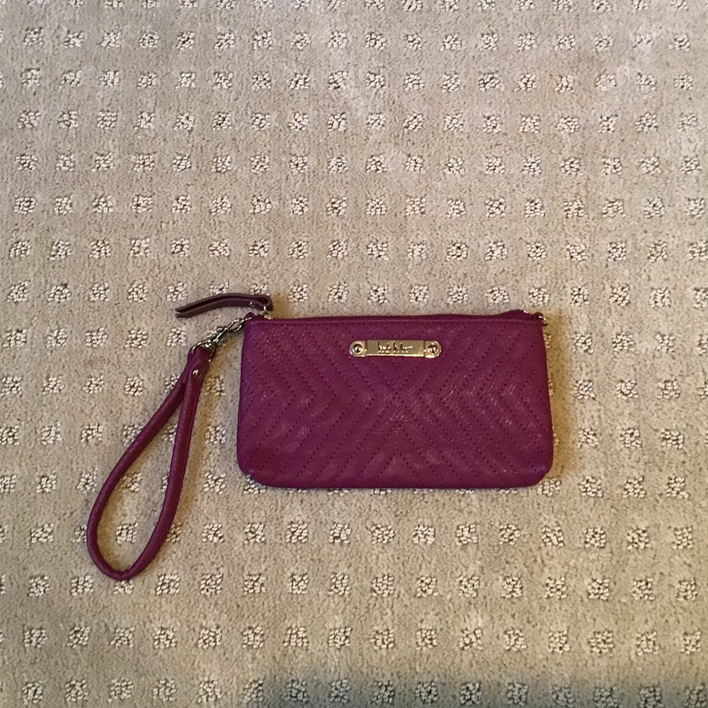 Nicole Miller Burgundy/Pink Wristlet